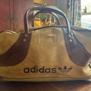 Adidas genuine 1970s Brown and Tan leatherette gym Bag